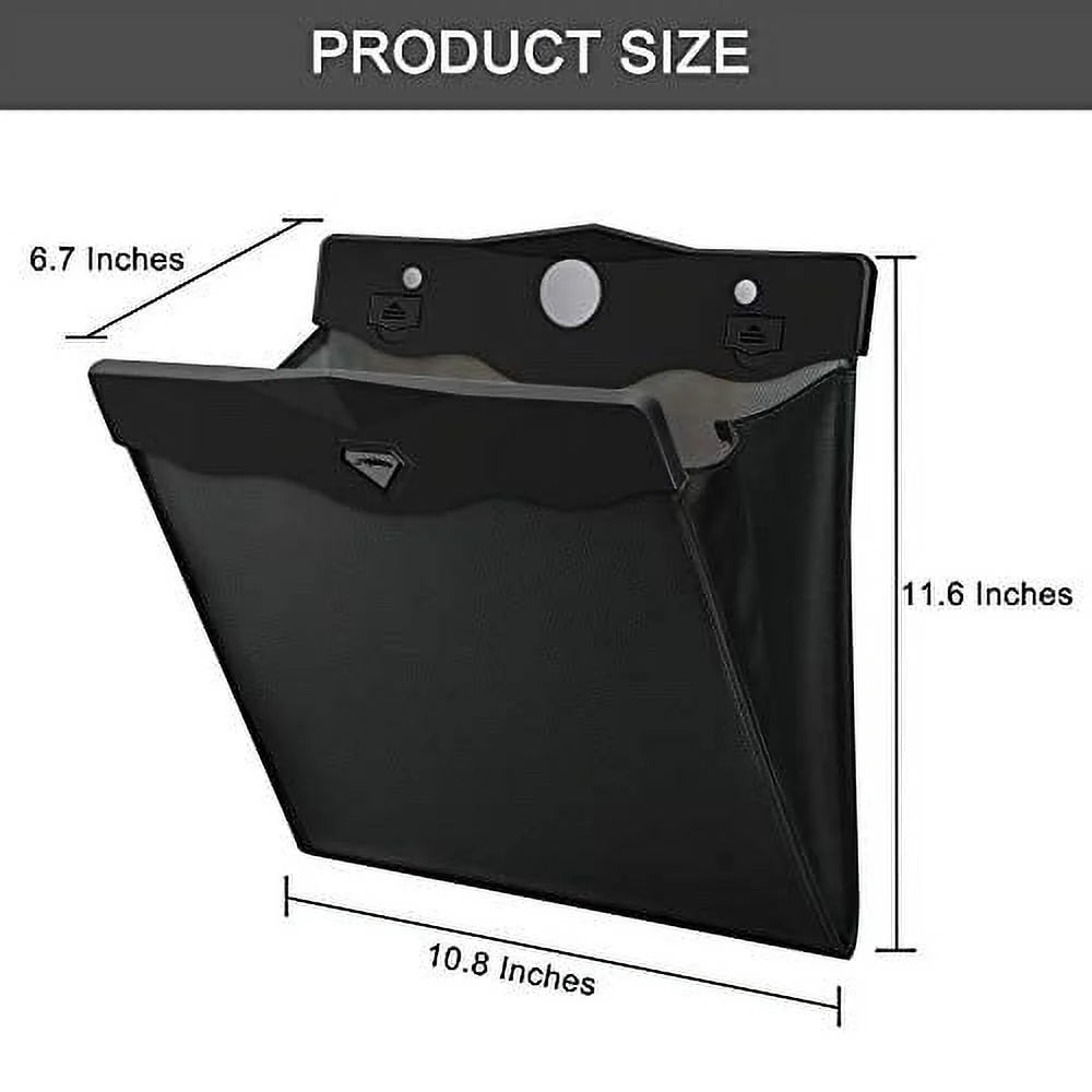 Seat Back Trash Bag with LED Light for Tesla Model X/Y/3 – Leather Car Organizer, Non-Destructive Installation