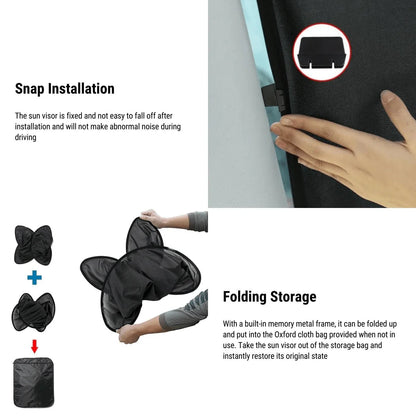 Side & Roof Window Sunshades for Tesla Model X (2016–Present) | UV Protection Mesh Sun Visor, Heat Reduction Car Sunroof Shades