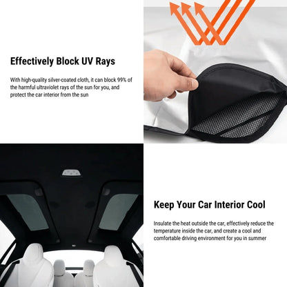 Side & Roof Window Sunshades for Tesla Model X (2016–Present) | UV Protection Mesh Sun Visor, Heat Reduction Car Sunroof Shades