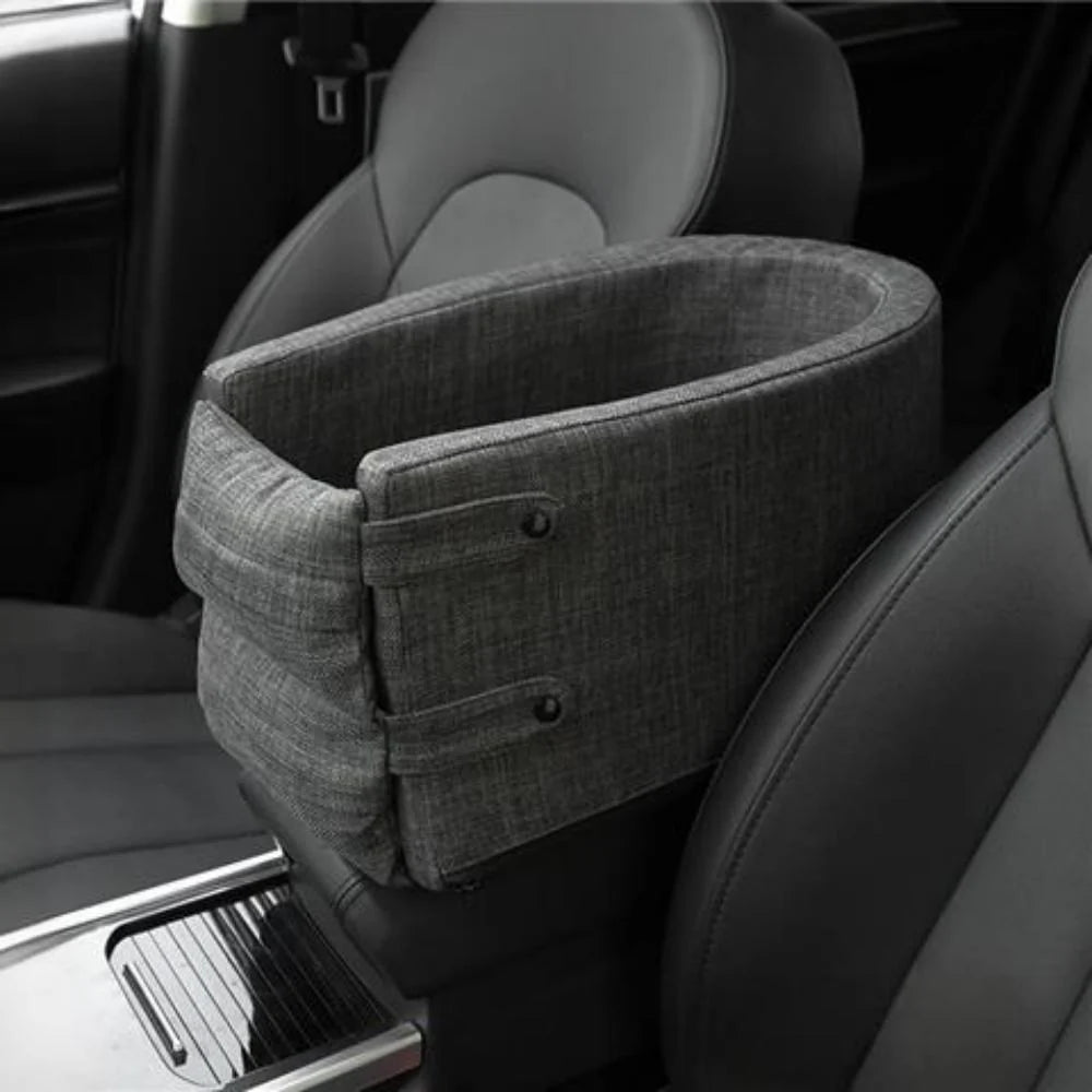 Model X Center Console Dog Car Seat for Small Pets – Portable Puppy Booster Seat with Removable Washable Cover, Anti-Slip Base & Secure Strap for Car Travel