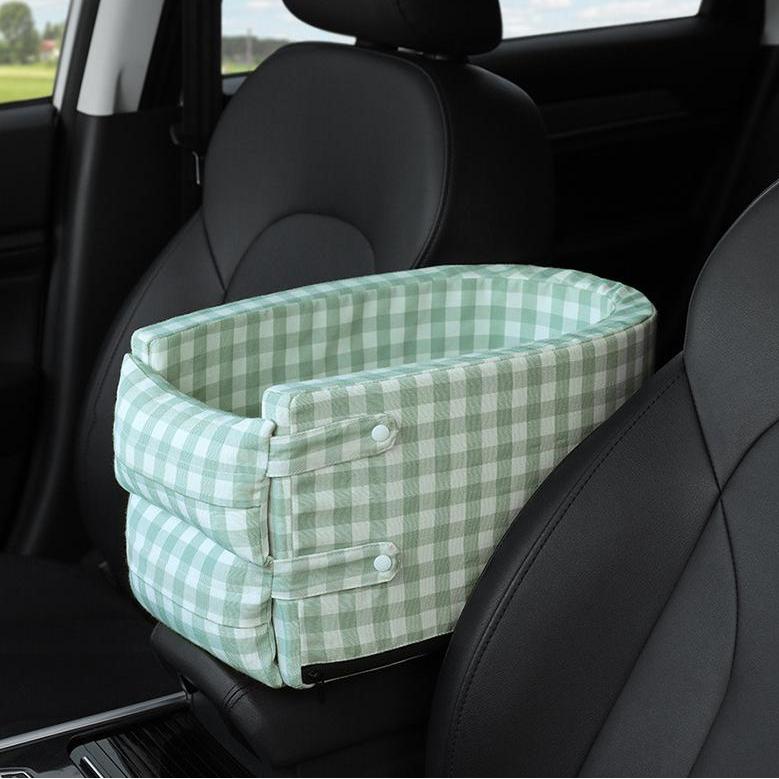 Model X Center Console Dog Car Seat for Small Pets – Portable Puppy Booster Seat with Removable Washable Cover, Anti-Slip Base & Secure Strap for Car Travel