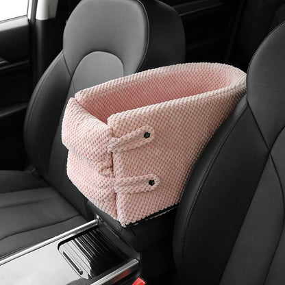 Model X Center Console Dog Car Seat for Small Pets – Portable Puppy Booster Seat with Removable Washable Cover, Anti-Slip Base & Secure Strap for Car Travel
