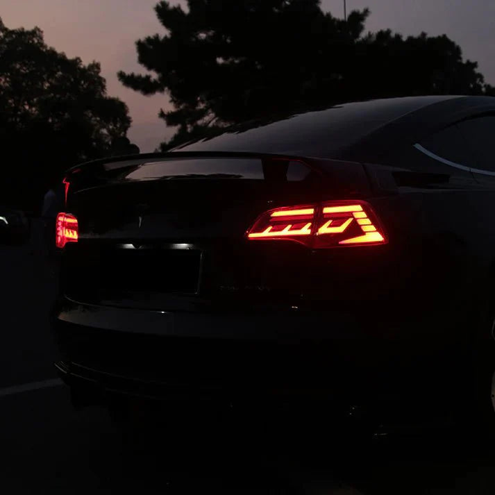 Tesla Model 3/Y Streamer LED Tail Light Assembly – Dynamic Brake & Turn Signal Lights, Dual Reversing LEDs, Easy Install