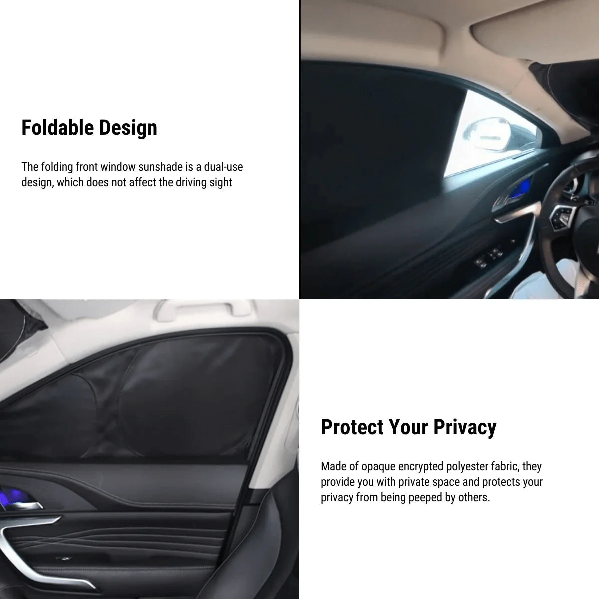 Tesla Model X Sunshade Set (2016–2024) – UV-Blocking Windshield & Window Cover | Heat Reduction, Privacy Protection, Easy Installation