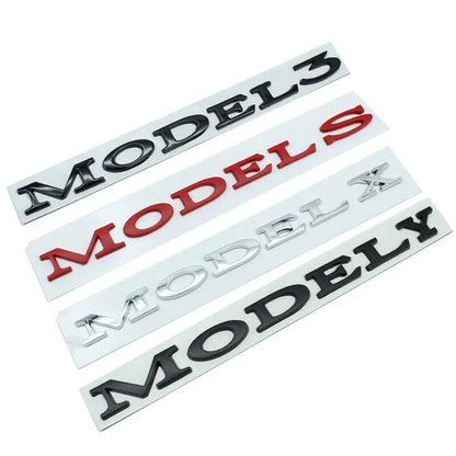 3D Tailgate Logo Letters Rear Emblem for Tesla Model 3/Y/S/X – Premium ABS Blackout TESLA Badge with 3M Adhesive