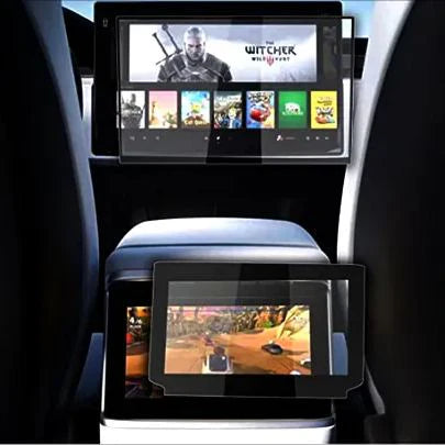 Tempered Glass Screen Protector for Tesla Model X/S – 5-Layer Diamond Hardness, Anti-Fingerprint, Anti-Blue Light, 2.5D Curved Edge Display Film