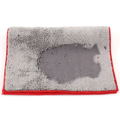 Premium Thicken Cleaning Towel for Tesla Model X/Y/S/3 — Suede Coral Fleece Glass Absorbent Cloth, Lint-Free Car Wash Microfiber Detailing Towel