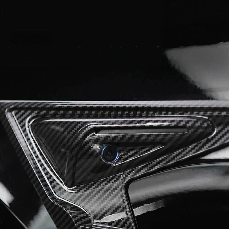 X-Auto Thunder Fender Side Camera Protection Cover for Tesla Model 3 (2021–2023.10) & Model Y (2020–2023) – ABS Decorative Trim Guard (Gloss Black / Matte Black / Red / Carbon Fiber Finish)