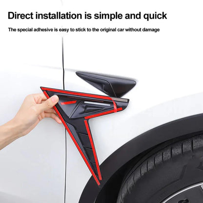 X-Auto Thunder Fender Side Camera Protection Cover for Tesla Model 3 (2021–2023.10) & Model Y (2020–2023) – ABS Decorative Trim Guard (Gloss Black / Matte Black / Red / Carbon Fiber Finish)