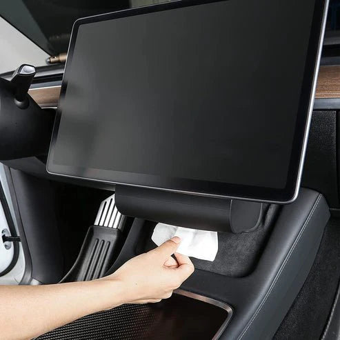 Silicone Tissue Box Cover for Tesla Model X/Y/S/3 – Custom Fit Car Napkin Holder with Dual Elastic Straps, Easy to Install & Clean