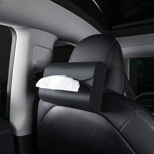 Silicone Tissue Box Cover for Tesla Model X/Y/S/3 – Custom Fit Car Napkin Holder with Dual Elastic Straps, Easy to Install & Clean