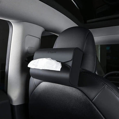 Silicone Tissue Box Cover for Tesla Model X/Y/S/3 – Custom Fit Car Napkin Holder with Dual Elastic Straps, Easy to Install & Clean