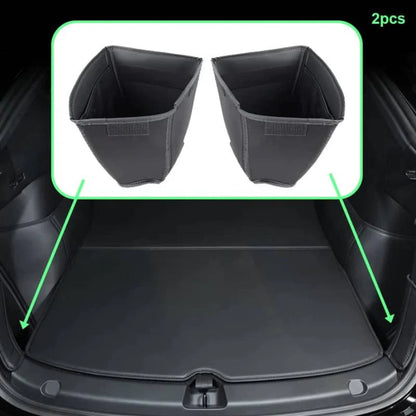 X-Auto Leather Trunk Side Storage Boxes (Left & Right) for Tesla Model Y 2020–Present – Premium Organizer for Neat and Quiet Cargo Space