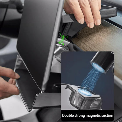 X-Auto Under Screen Organizer for Tesla Model 3/Y – Center Console Storage Tray, Magnetic, Anti-Slip, Acrylic