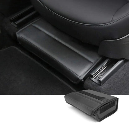 X-Auto Under Seat Storage Box for Tesla Model Y 2020–2025 | Leather Underseat Organizer Drawer, Extra Hidden Storage Compartment for Driver & Passenger Seat