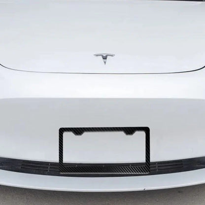X-Auto Real Carbon Fiber License Plate Frame for Tesla Model 3 (2017–2023) – US Standard, Durable & Stylish