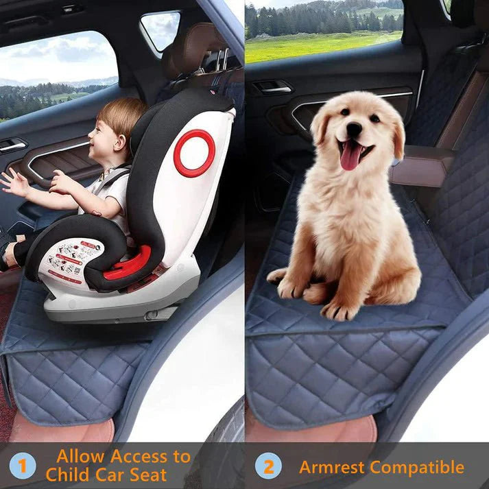 Waterproof Dog Seat Cover with Double Zipper for Tesla Model X/Y/S/3/Cybertruck – Non-Slip, Scratch-Resistant Pet Back Seat Protector