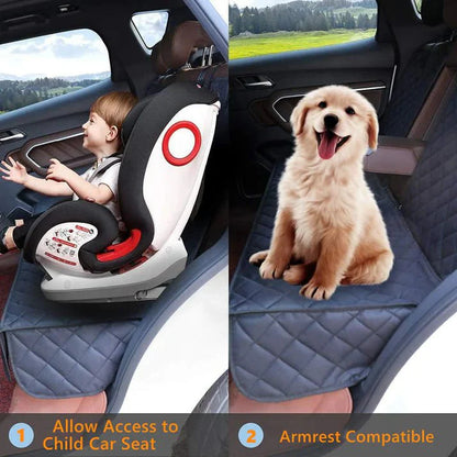 Waterproof Dog Seat Cover with Double Zipper for Tesla Model X/Y/S/3/Cybertruck – Non-Slip, Scratch-Resistant Pet Back Seat Protector