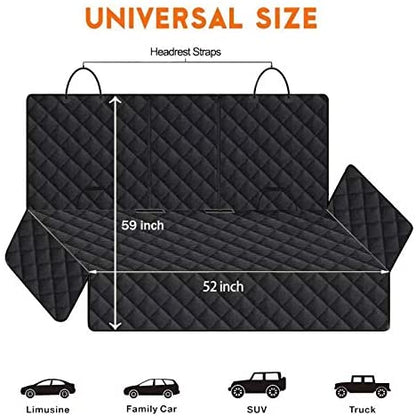 Waterproof Dog Seat Cover with Double Zipper for Tesla Model X/Y/S/3/Cybertruck – Non-Slip, Scratch-Resistant Pet Back Seat Protector