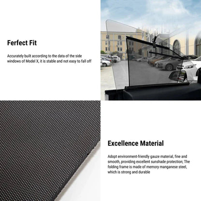 Window Sunshade for Tesla Model X (2016–2024) | UV Protection, Heat Insulation & Privacy Shield for Front and Rear Windows