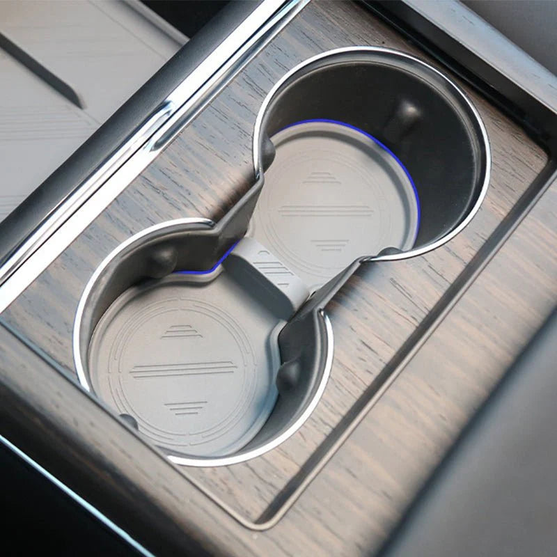 Center Console Cup Holder Coasters for Tesla Model 3 Highland (2023–2024) & Model S/X (2022–2024) – Anti-Slip ABS Protective Inserts