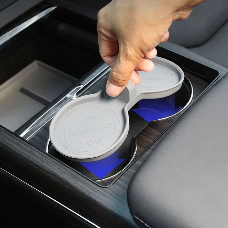 Center Console Cup Holder Coasters for Tesla Model 3 Highland (2023–2024) & Model S/X (2022–2024) – Anti-Slip ABS Protective Inserts
