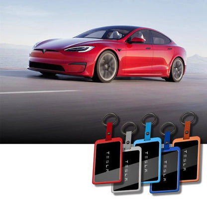 Aluminum Key Fob Case for Tesla Model 3 & Model Y (Round Button) | 3D Carbon Pattern | 6 Colors | Waterproof Protection