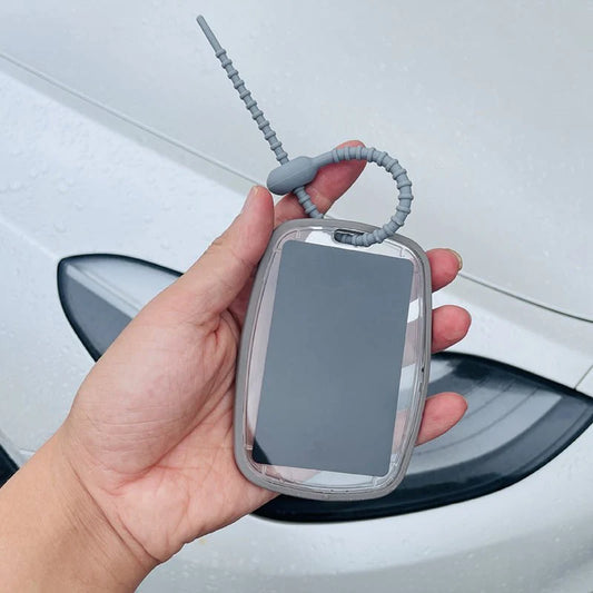 Tesla Model 3 / Model Y Key Card Holder Case – Acrylic & Silicone Protective Card Key Cover with Keychain