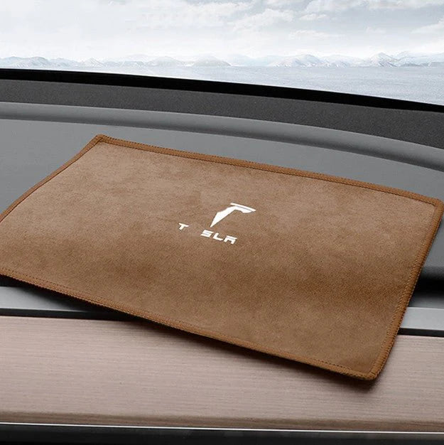 Dual-Sided Microfiber Car Cleaning Towel (28×20cm) | 8X Absorbent Coral Velvet & Suede | Scratch-Free Lint-Free | For Tesla Model 3 Model Y Model S Model X Cybertruck & All Vehicles