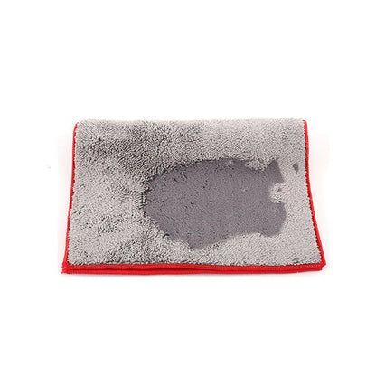 Dual-Sided Microfiber Car Cleaning Towel (28×20cm) | 8X Absorbent Coral Velvet & Suede | Scratch-Free Lint-Free | For Tesla Model 3 Model Y Model S Model X Cybertruck & All Vehicles
