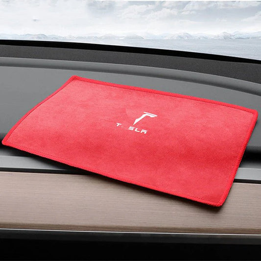 Dual-Sided Microfiber Car Cleaning Towel (28×20cm) | 8X Absorbent Coral Velvet & Suede | Scratch-Free Lint-Free | For Tesla Model 3 Model Y Model S Model X Cybertruck & All Vehicles