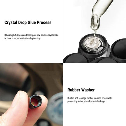 Tesla Tire Valve Stem Caps with Logo – Aluminum Alloy, Airtight & Dustproof, Compatible with Tesla Model 3 / Model Y / Model S / Model X, 4pcs Set, Easy Installation