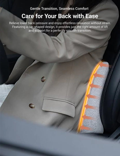 X-Auto Ergonomic Lumbar Support Pillow for Tesla Model X/Y/S/3 – Premium Memory Foam Car Back Cushion with Adjustable Support and Soft Lamb Wool Cover