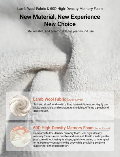 X-Auto Ergonomic Lumbar Support Pillow for Tesla Model X/Y/S/3 – Premium Memory Foam Car Back Cushion with Adjustable Support and Soft Lamb Wool Cover