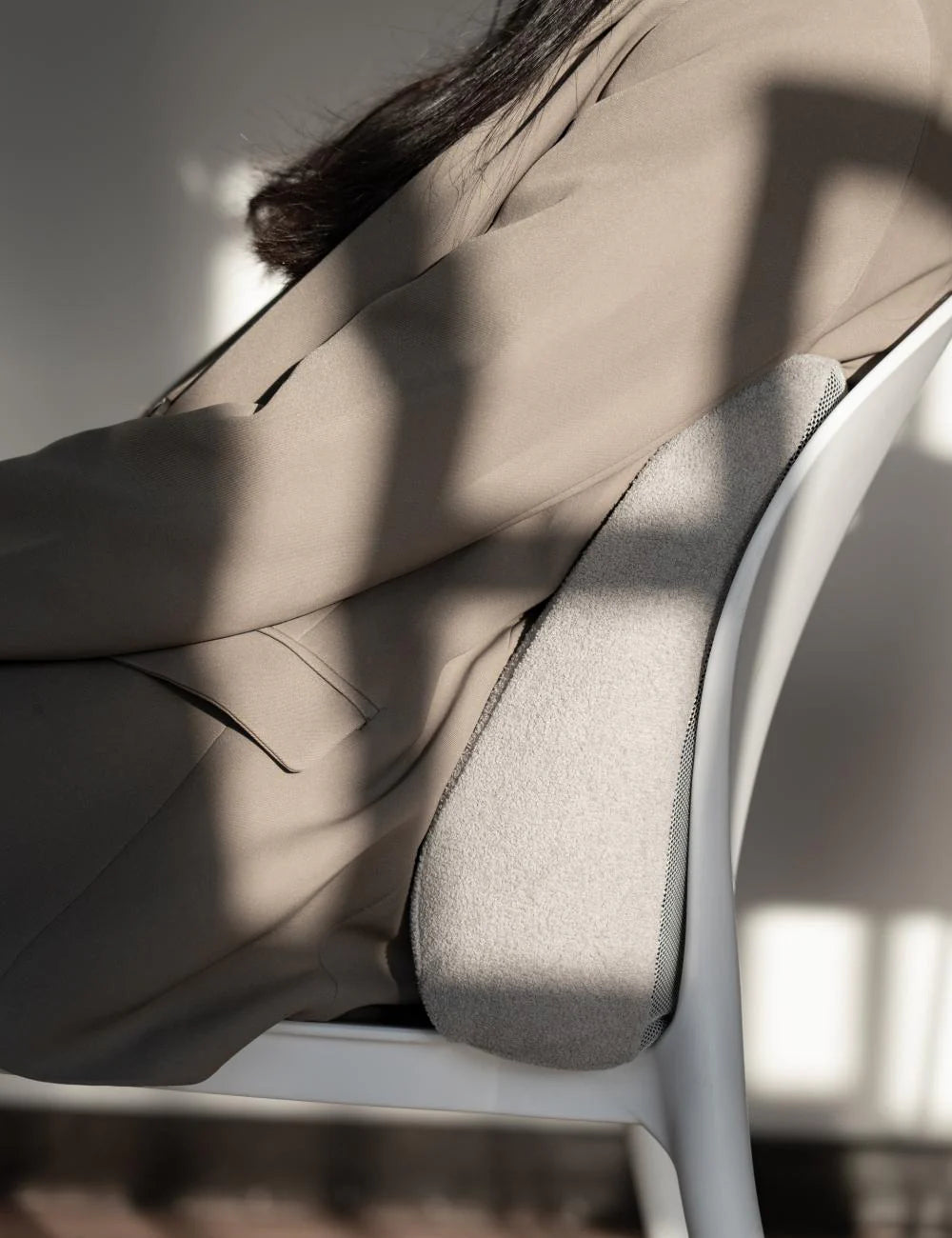 X-Auto Ergonomic Lumbar Support Pillow for Tesla Model X/Y/S/3 – Premium Memory Foam Car Back Cushion with Adjustable Support and Soft Lamb Wool Cover