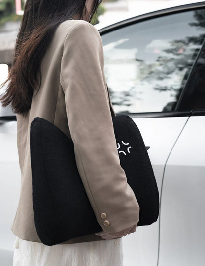 X-Auto Ergonomic Lumbar Support Pillow for Tesla Model X/Y/S/3 – Premium Memory Foam Car Back Cushion with Adjustable Support and Soft Lamb Wool Cover