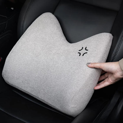 X-Auto Ergonomic Lumbar Support Pillow for Tesla Model X/Y/S/3 – Premium Memory Foam Car Back Cushion with Adjustable Support and Soft Lamb Wool Cover