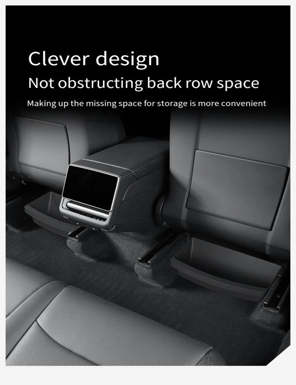 TPE Under-Seat Storage Box for Tesla Model Y Juniper 2025+ — Custom-Fit Hidden Organizer Drawer, Odorless TPE Material
