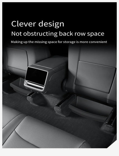 TPE Under-Seat Storage Box for Tesla Model Y Juniper 2025+ — Custom-Fit Hidden Organizer Drawer, Odorless TPE Material