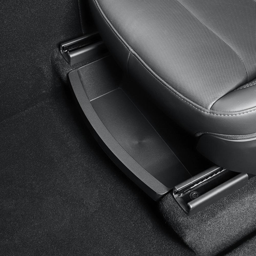 TPE Under-Seat Storage Box for Tesla Model Y Juniper 2025+ — Custom-Fit Hidden Organizer Drawer, Odorless TPE Material