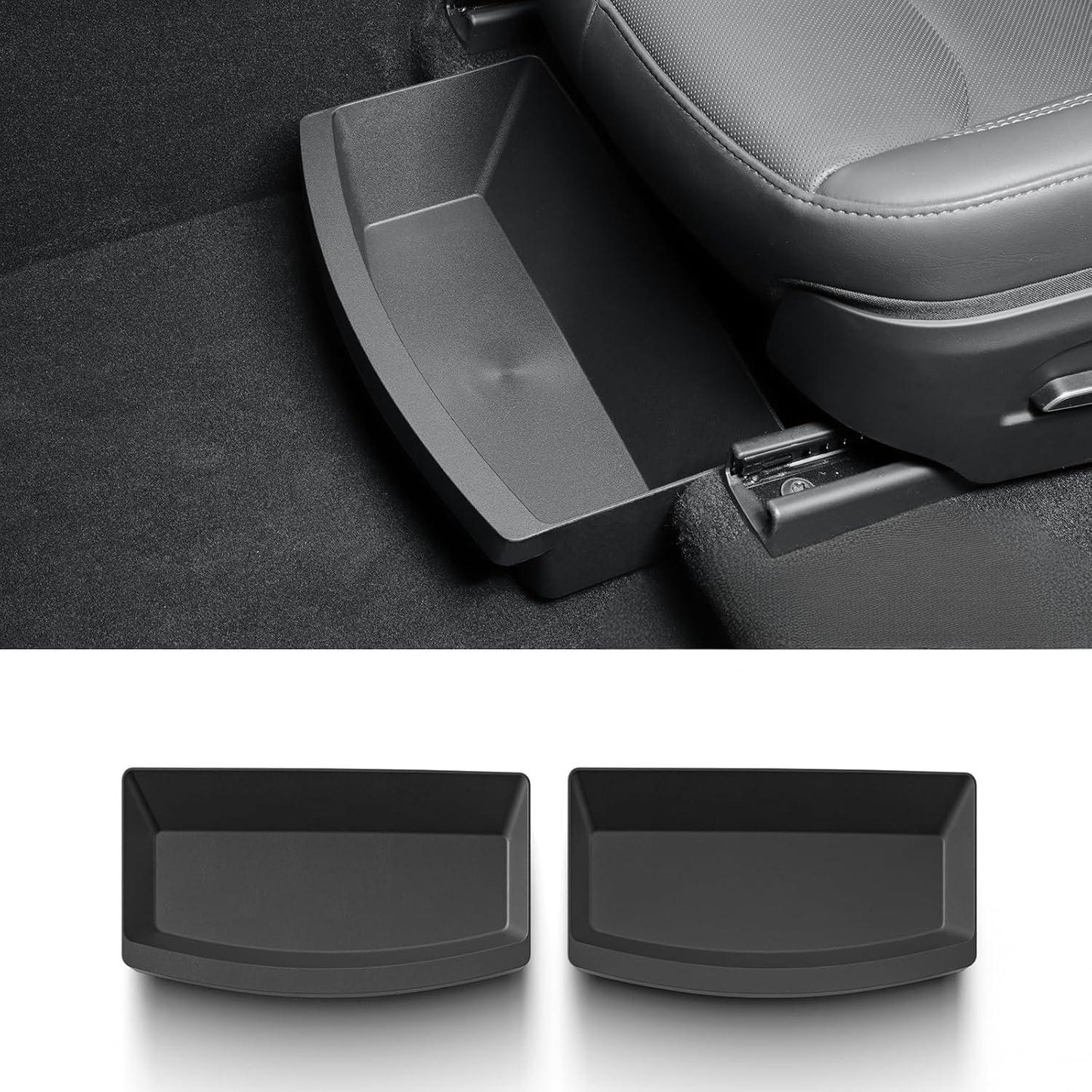 TPE Under-Seat Storage Box for Tesla Model Y Juniper 2025+ — Custom-Fit Hidden Organizer Drawer, Odorless TPE Material