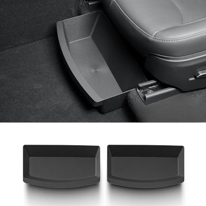 TPE Under-Seat Storage Box for Tesla Model Y Juniper 2025+ — Custom-Fit Hidden Organizer Drawer, Odorless TPE Material