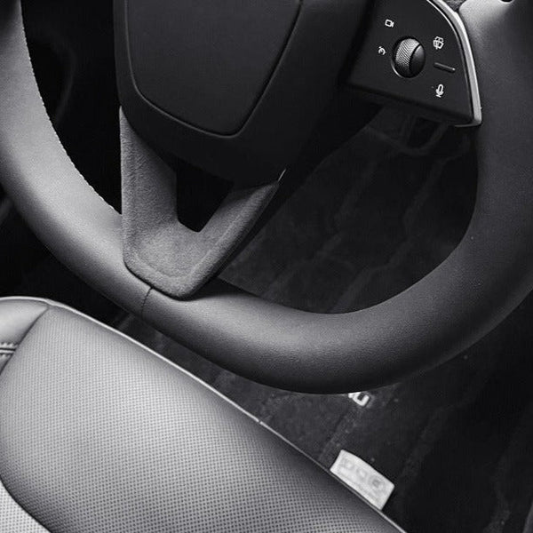 Alcantara Steering Wheel Panel Overlay for Tesla Model 3 Highland (2023+) & Model Y Juniper (2025+) | U-Panel & Trim Panel Options