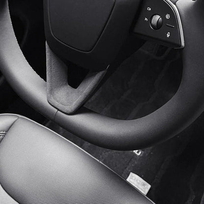 Alcantara Steering Wheel Panel Overlay for Tesla Model 3 Highland (2023+) & Model Y Juniper (2025+) | U-Panel & Trim Panel Options