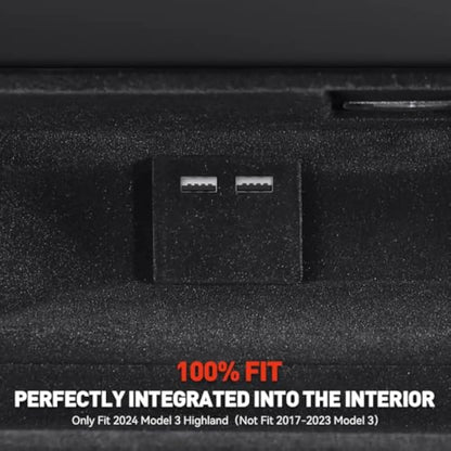 Tesla Glovebox USB Hub for Model 3 & Model Y (2020–2025) – 4-Port USB Hub with Sentry Mode Support & Fast Charging