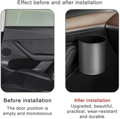 Door Cup Holder for Tesla Model 3 & Model Y (2017–2025) – Metal-Reinforced Door Storage Insert, No-Drill Installation