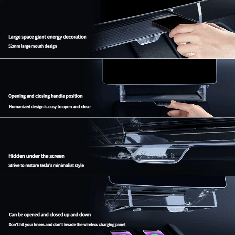 Under-Screen Storage Organizer for Tesla Model Y Juniper & Model 3 Highland