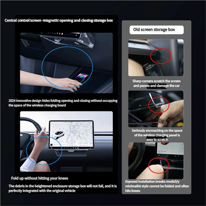 Under-Screen Storage Organizer for Tesla Model Y Juniper & Model 3 Highland