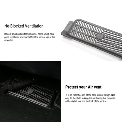 Under-Seat Air Vent Cover for Tesla Model 3 (2021–2023.10) – ABS Protective Vent Guard, Easy No-Damage Installation, Prevents Debris & Clogging