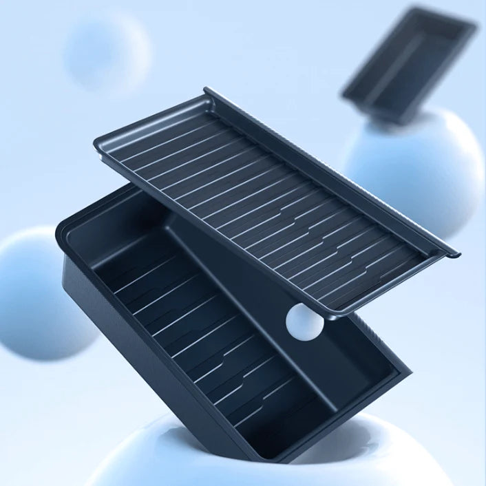 Under-Seat Storage Box (Front) for Tesla Model Y Juniper | Custom 1:1 Fit | Waterproof TPE | Anti-Slip & Safe Design